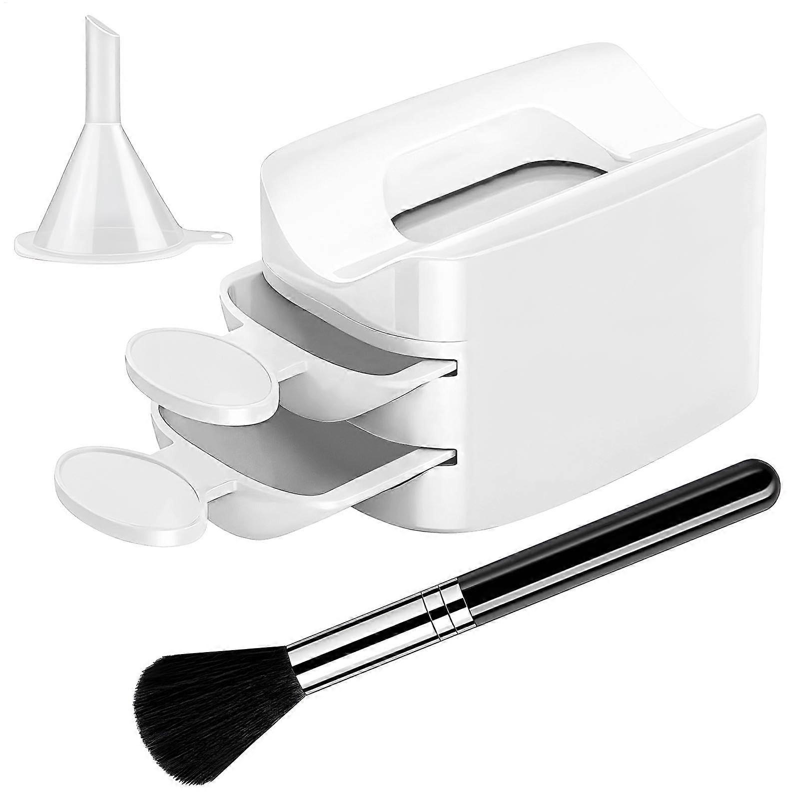 Dip Powder Nail Tray Double Layer with Funnel for Precise Application and Powder Recycling