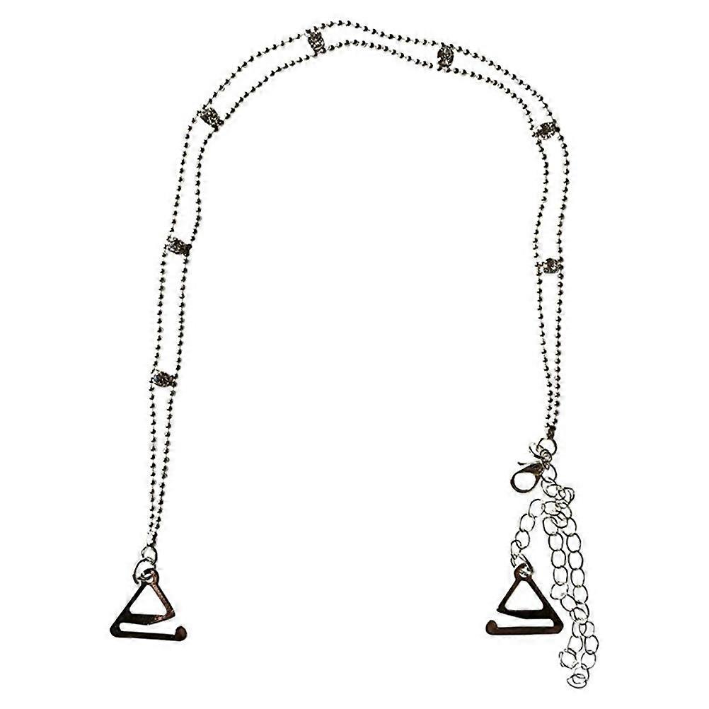 Decorative Bra Straps Silver Rhinestone Dual-Chain Adjustable Replacement Bra Straps Double Rows