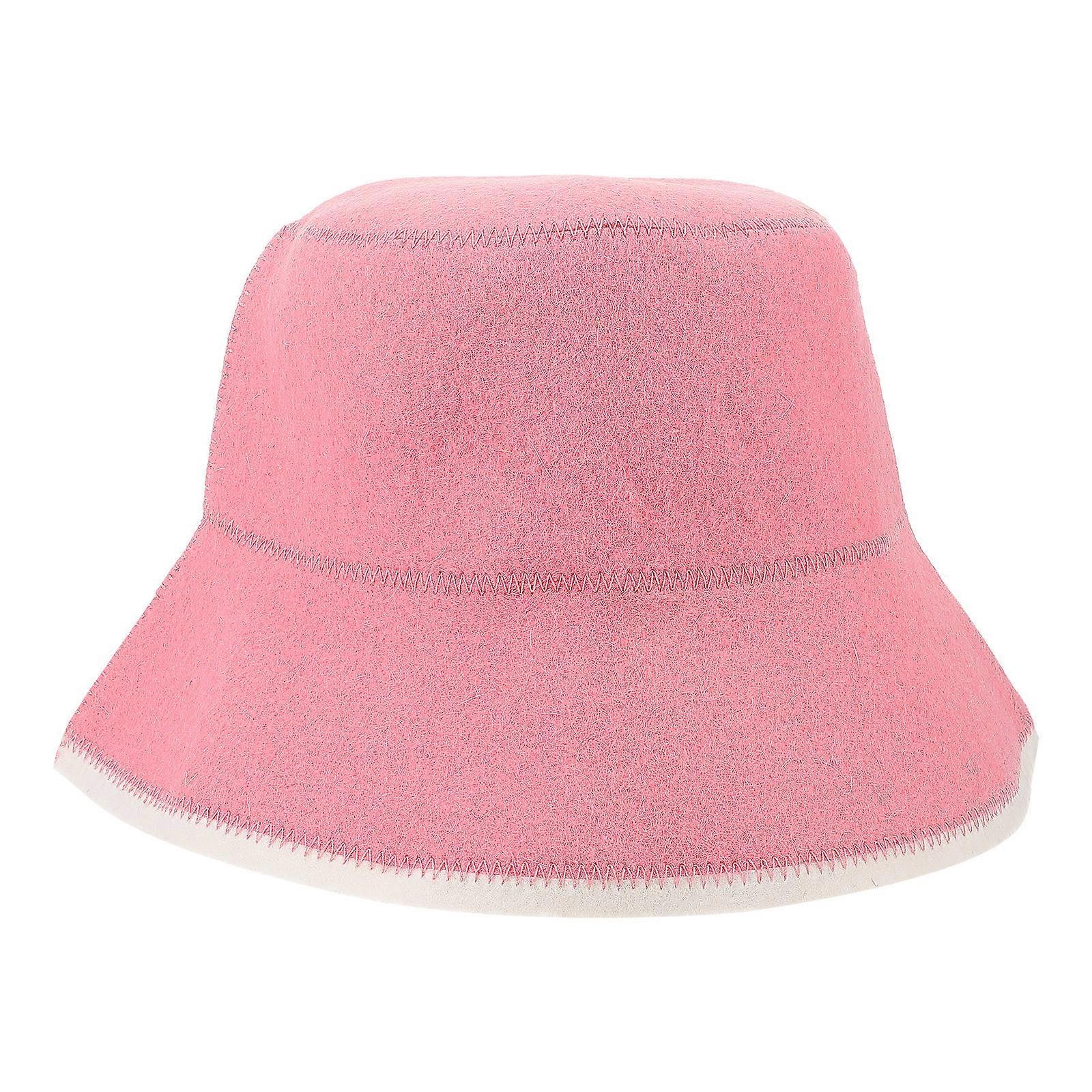 Breathable Wool Sauna Hat for Sauna Use Pink Bath Accessories