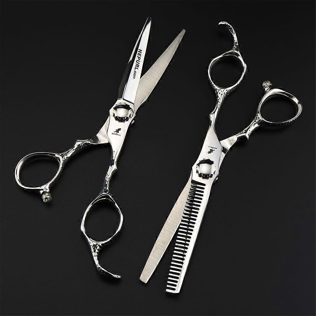 6 Inch Professional Hair Cutting Scissors Set with Thinning Shears, Sharp Durable Blades, Ergonomic Grip