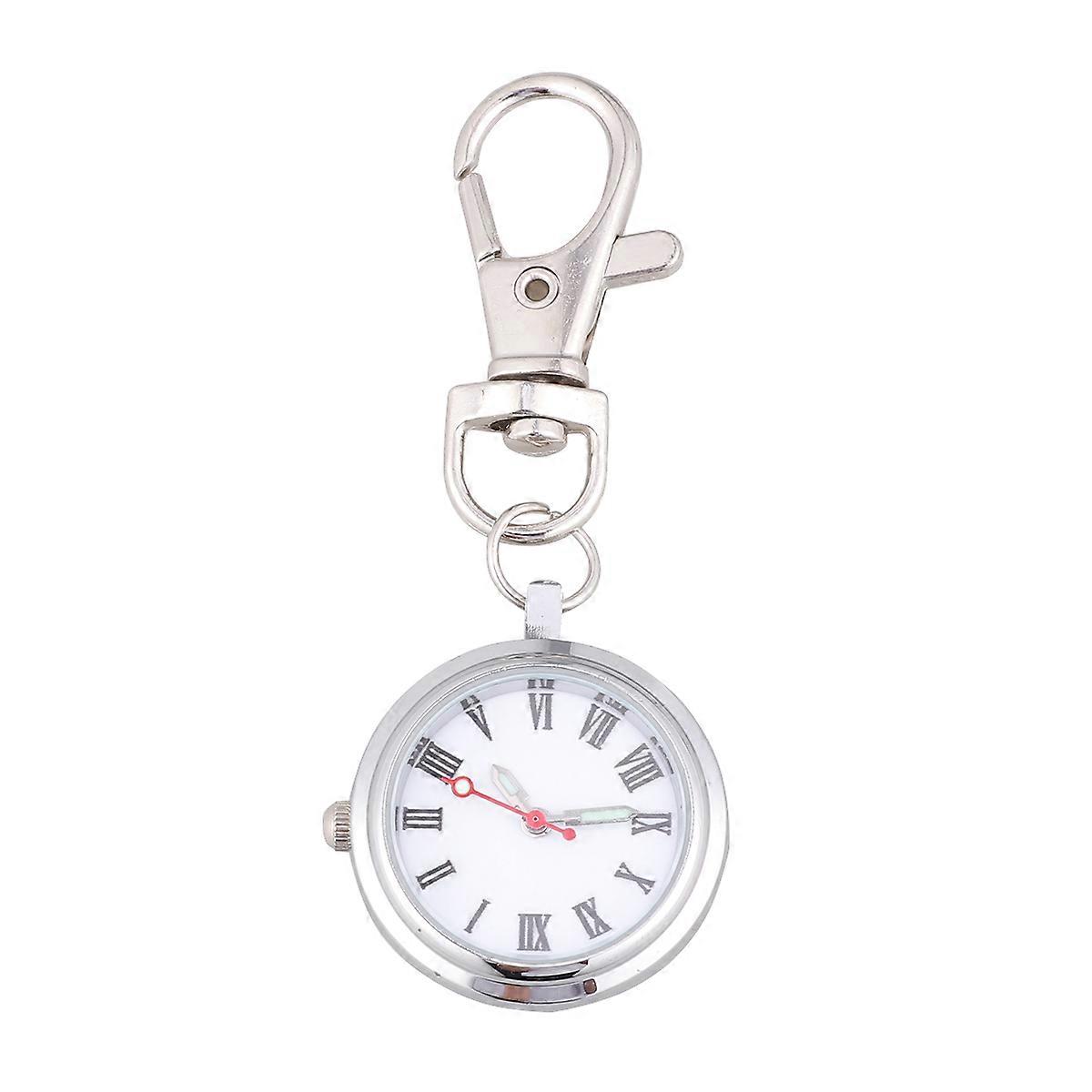 Classical Pocket Watch Quartz Watch for Men 2Pcs Silver Keychain Design