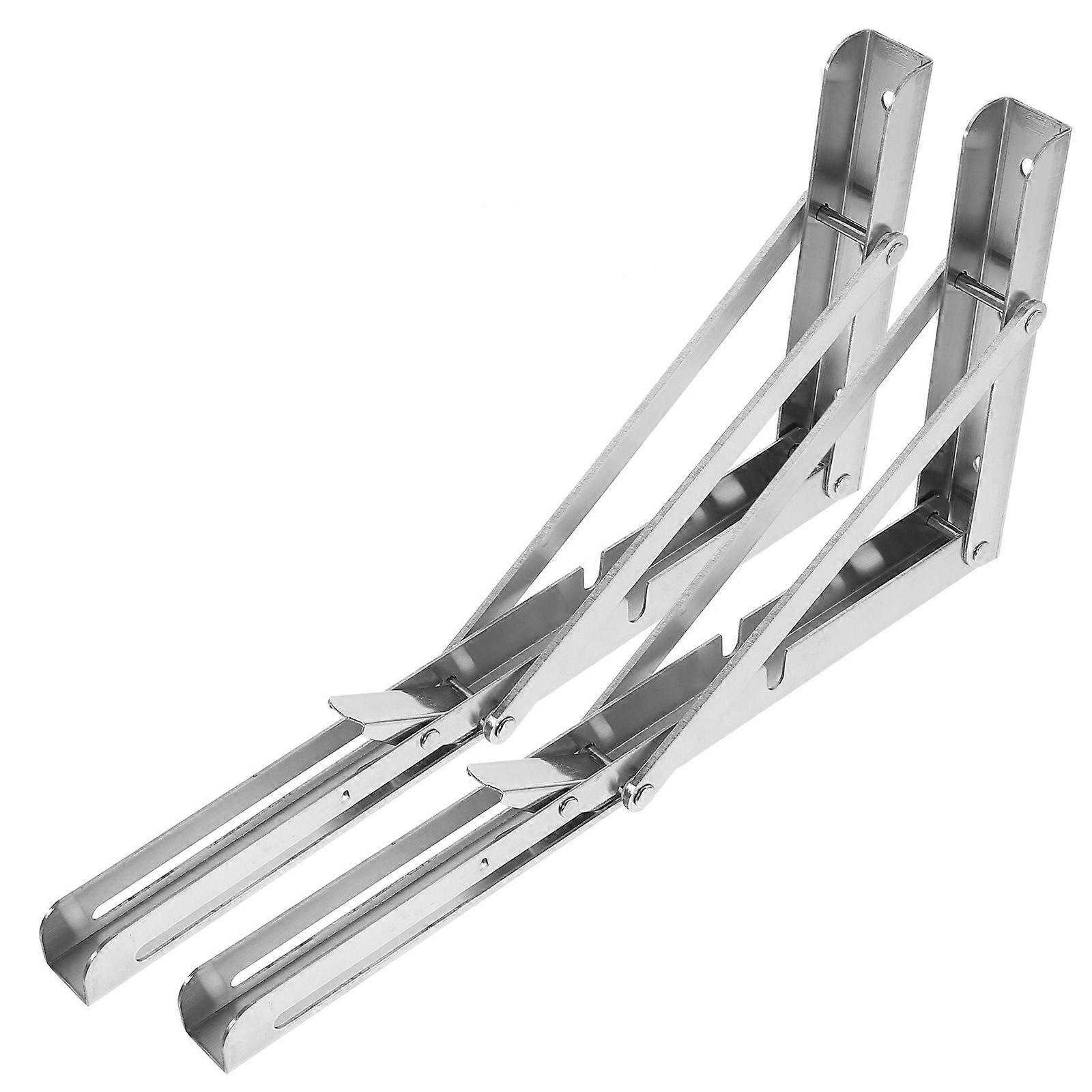 Stainless Steel Folding Shelf Brackets for Wall Support 2Pcs Durable