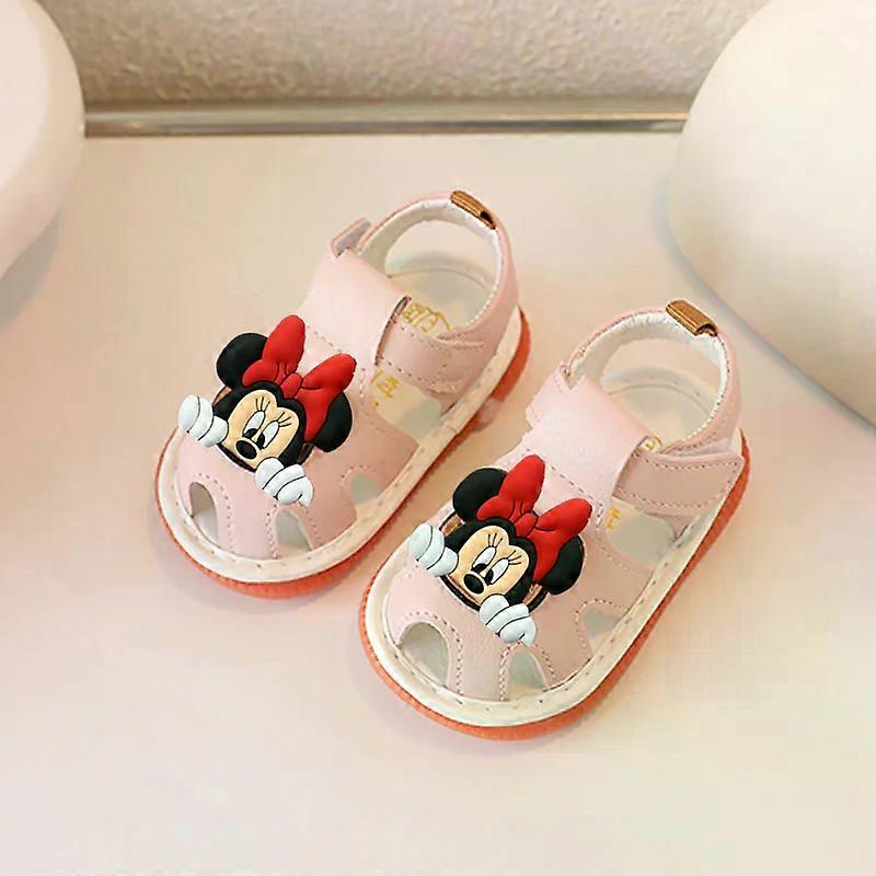 Disney Mickey Mouse It will ring Baby Soft Sole Sandals Summer New Baby squeaky Toddler Shoes Minnie Boys and Girls slippers