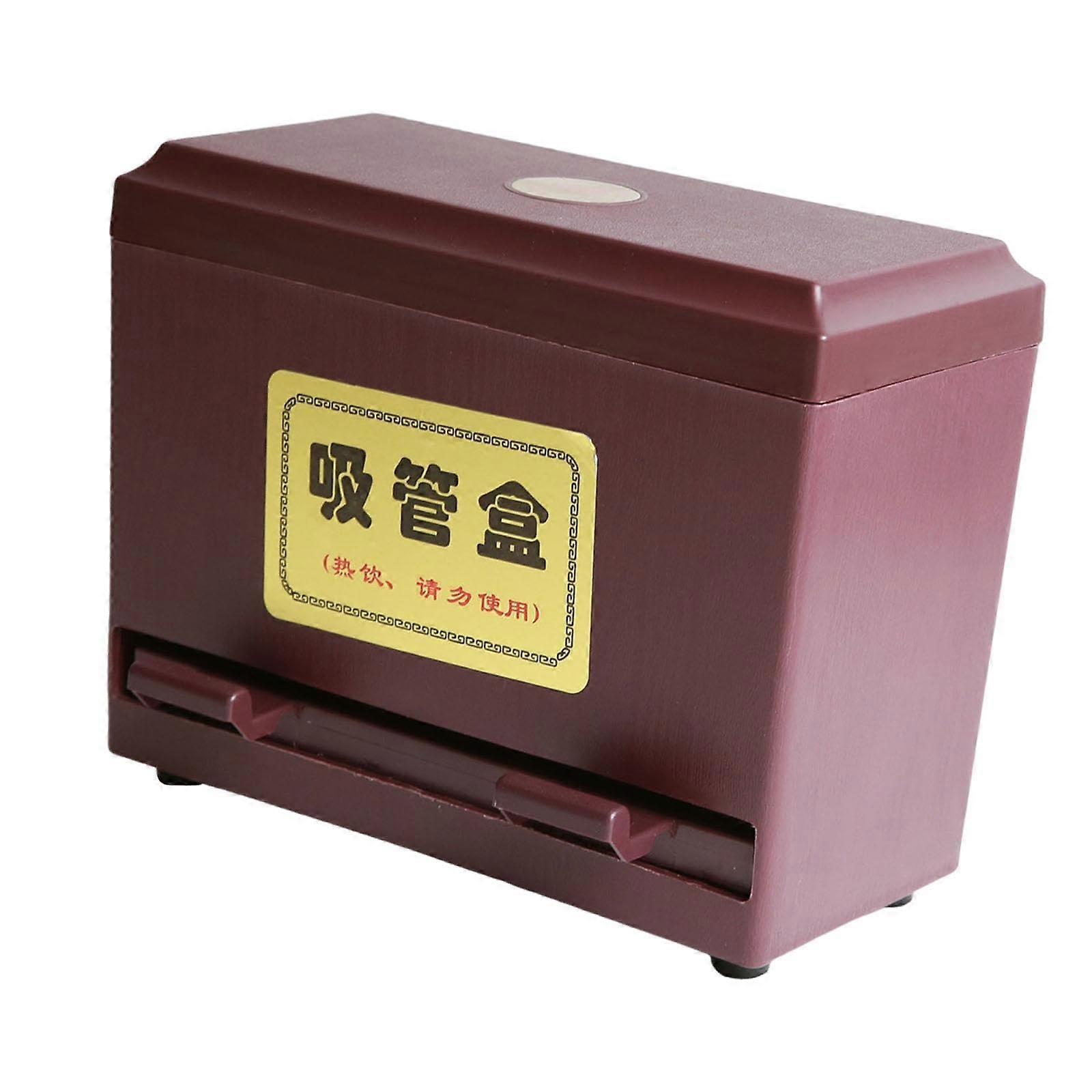 Straw Dispenser with Lid, Space Saving Countertop Reusable Straw Holder PP Storage Container