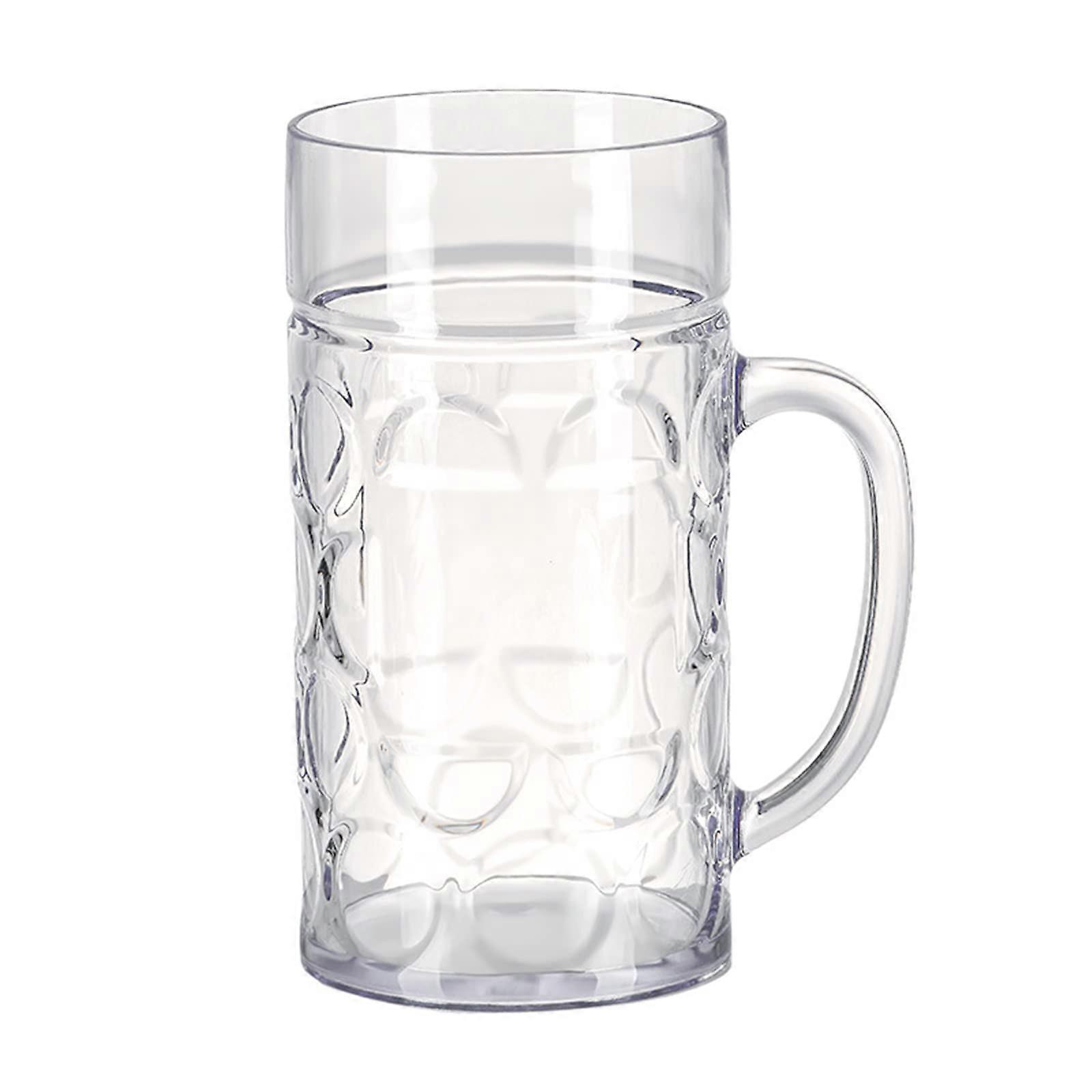 1 Liter Unbreakable Beer Mug with Handle, Shatterproof Construction, Dishwasher Safe