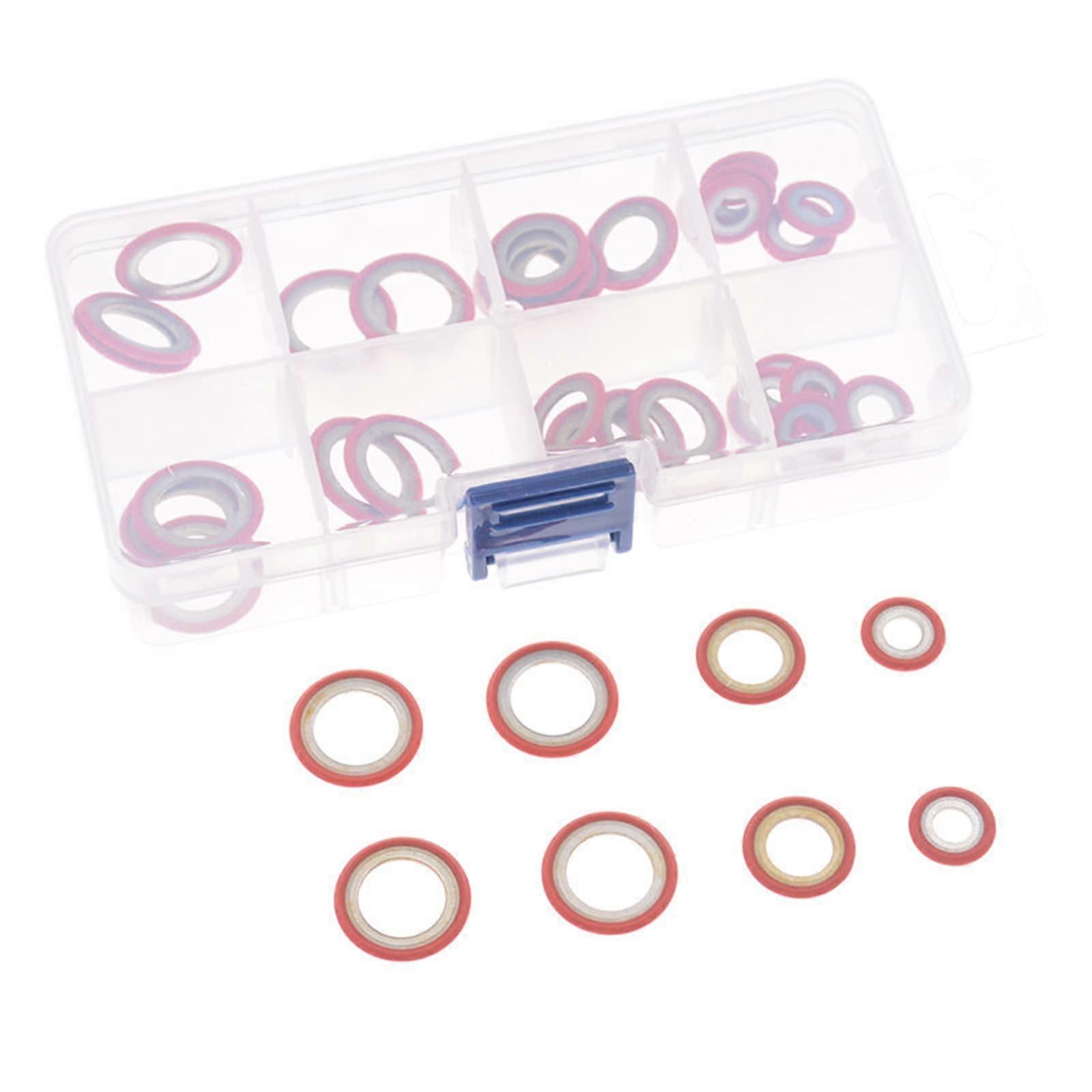Automotive AC ORing Kit 30pcs Rustproof Seal Set for Car Air Conditioner Pipe