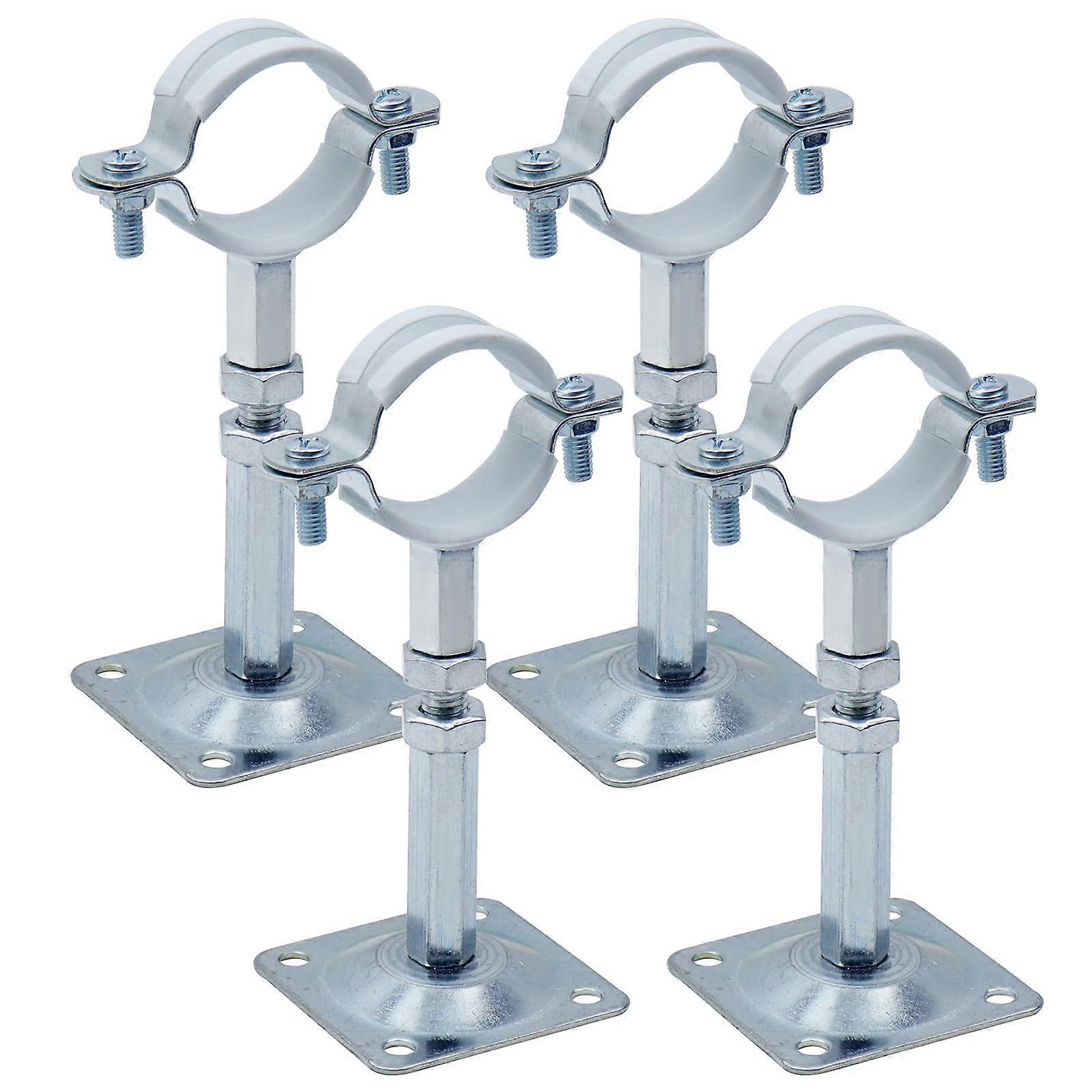 4pcs Adjustable Stainless Steel Pipe Bracket Clamps 32mm Wall and Ceiling Mount with Screws
