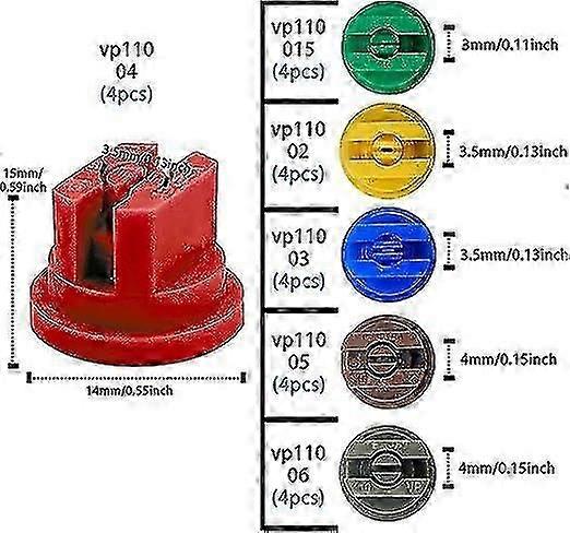 24 peças Bicos plásticos agrícolas e florestais de 110 graus