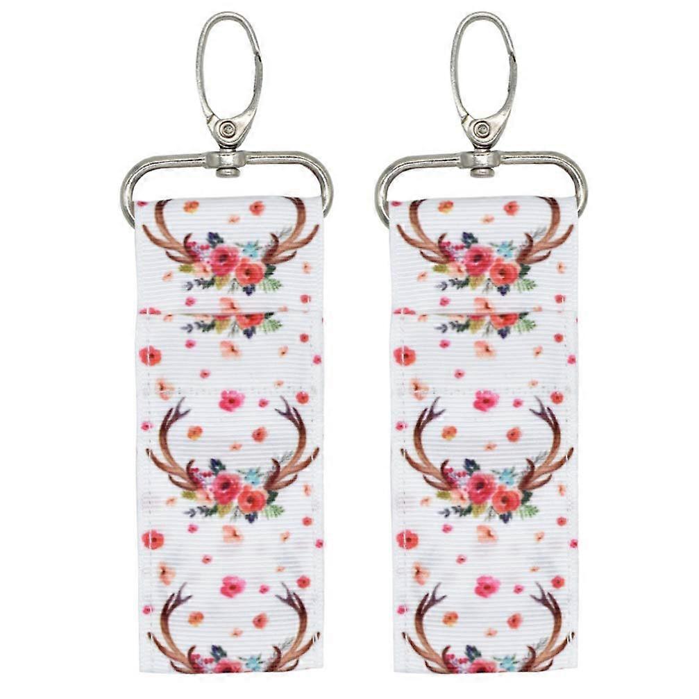 Lip Balm Holder Keychain Set with Secure Strap and Stylish Antlers Pattern for Easy Access