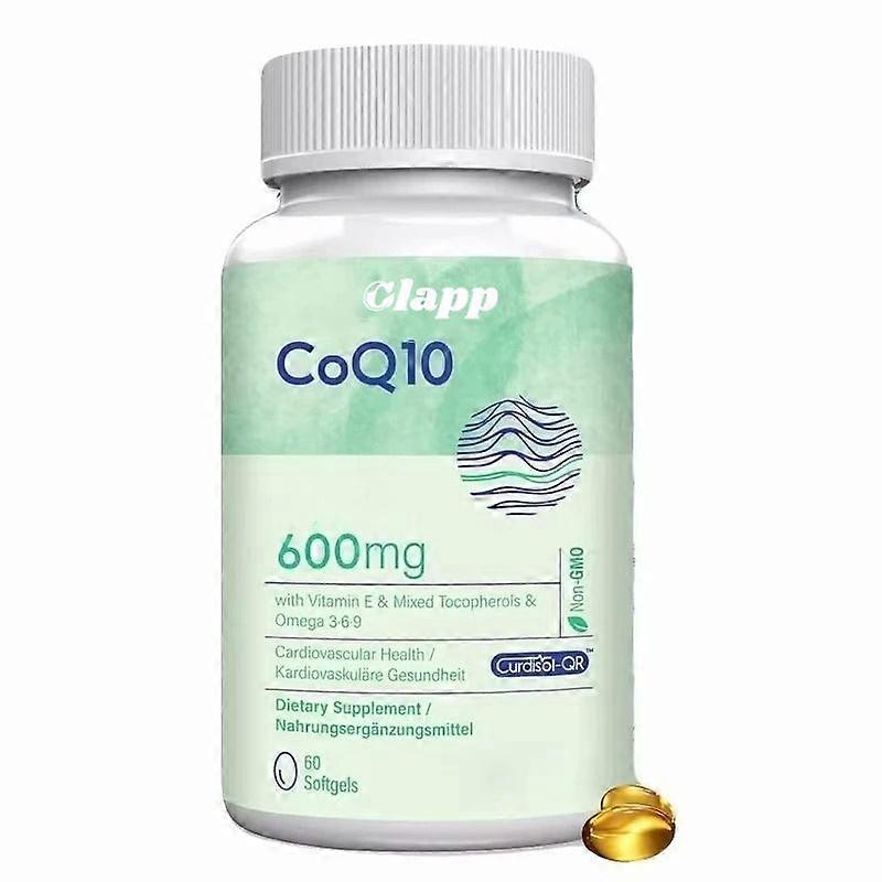 CoQ10 600mg Capsules | Panthenol+Vitamin E, Antioxidant Support, 60 Counts