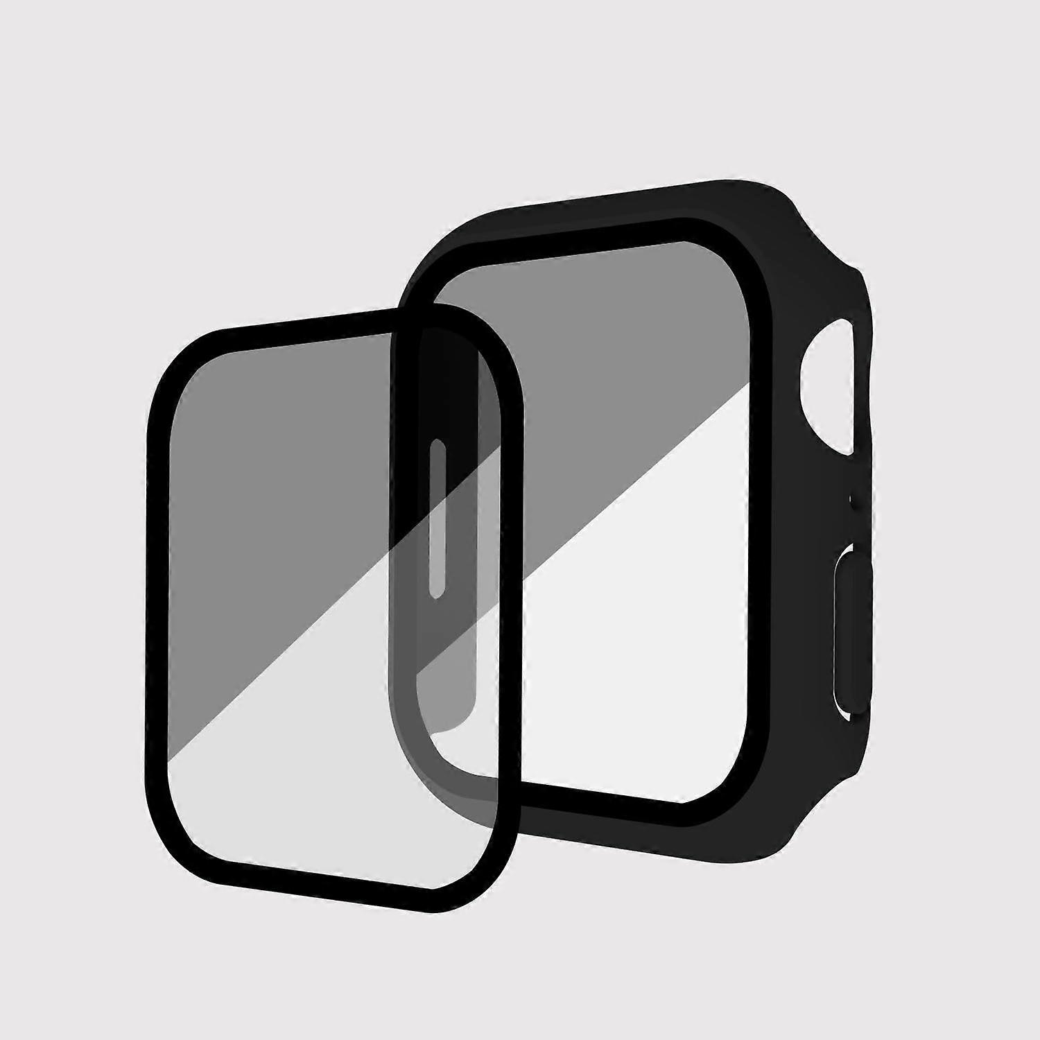 Case for Apple Watch 45mm with Privacy Tempered Glass Screen Protector Shockproof Matte Black
