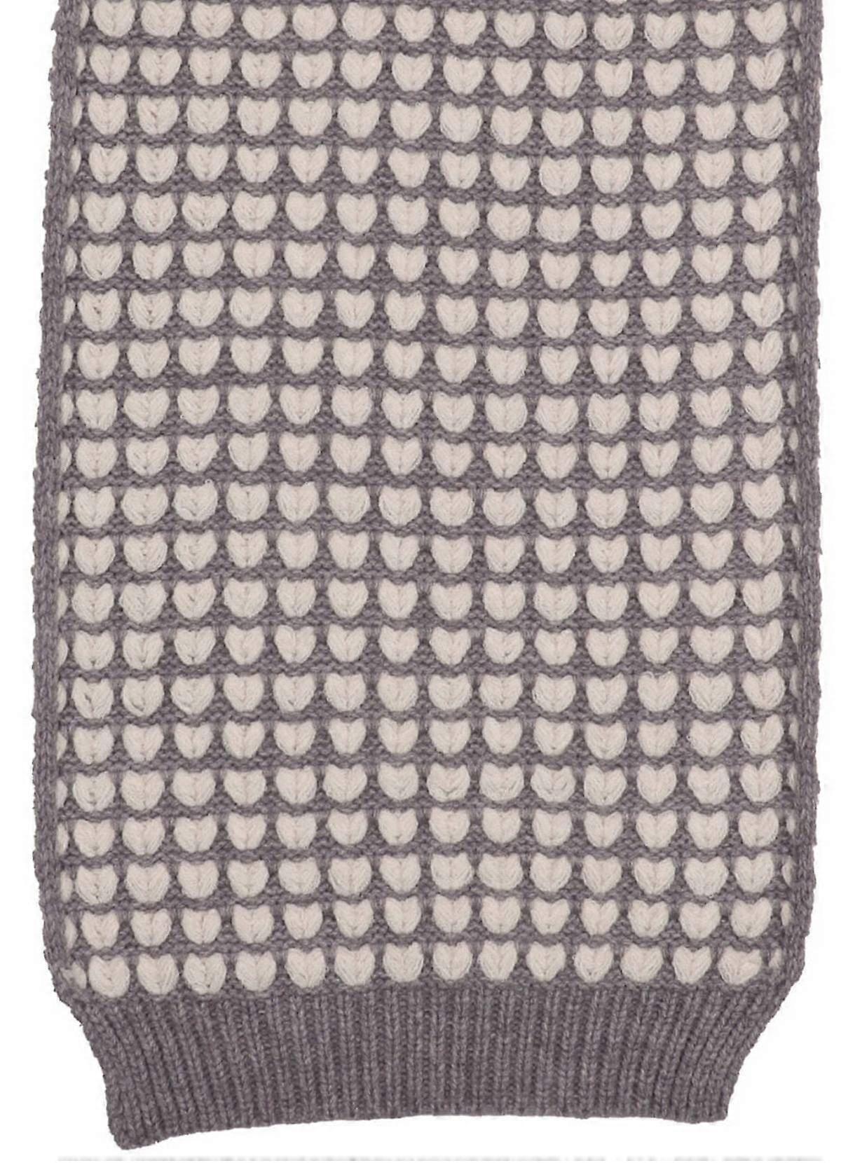 Zelly Knitted Hearts Scarf - Grey