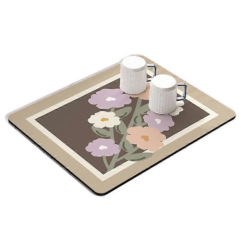 40x50cm Dish Drying Mat for Kitchen Counter, Non-Slip Absorbent Dish Drying Pad