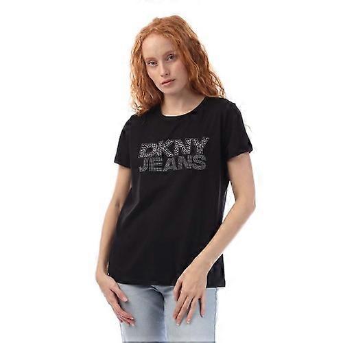DKNY Dame/Dame Rhinestone Logo T-skjorte