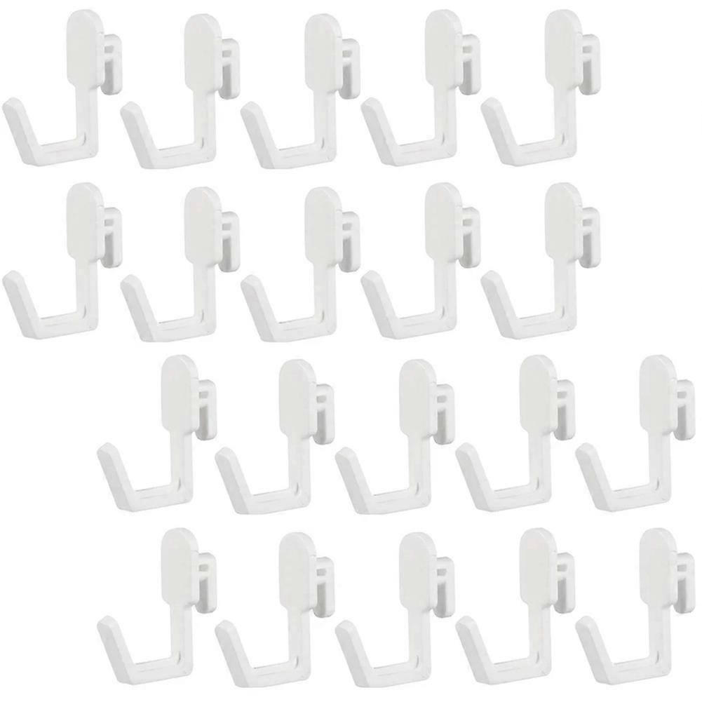 24Pcs Hooks J Shape Hook Peg Board Tool Organizer Accessories, White