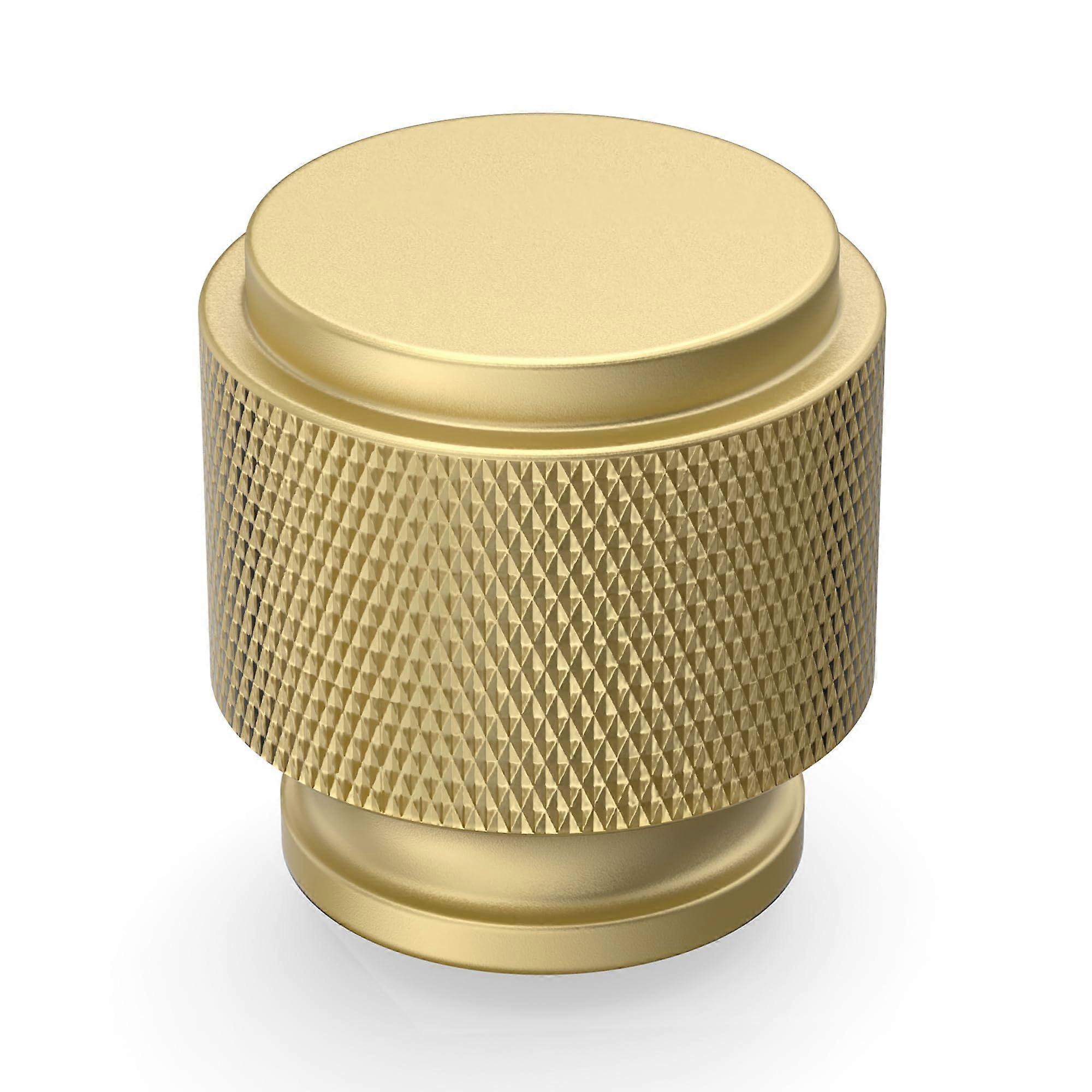 10 Pack Brushed Gold Cabinet Knobs, Durable Zinc Alloy Drawer Pulls, Single Hole Installation