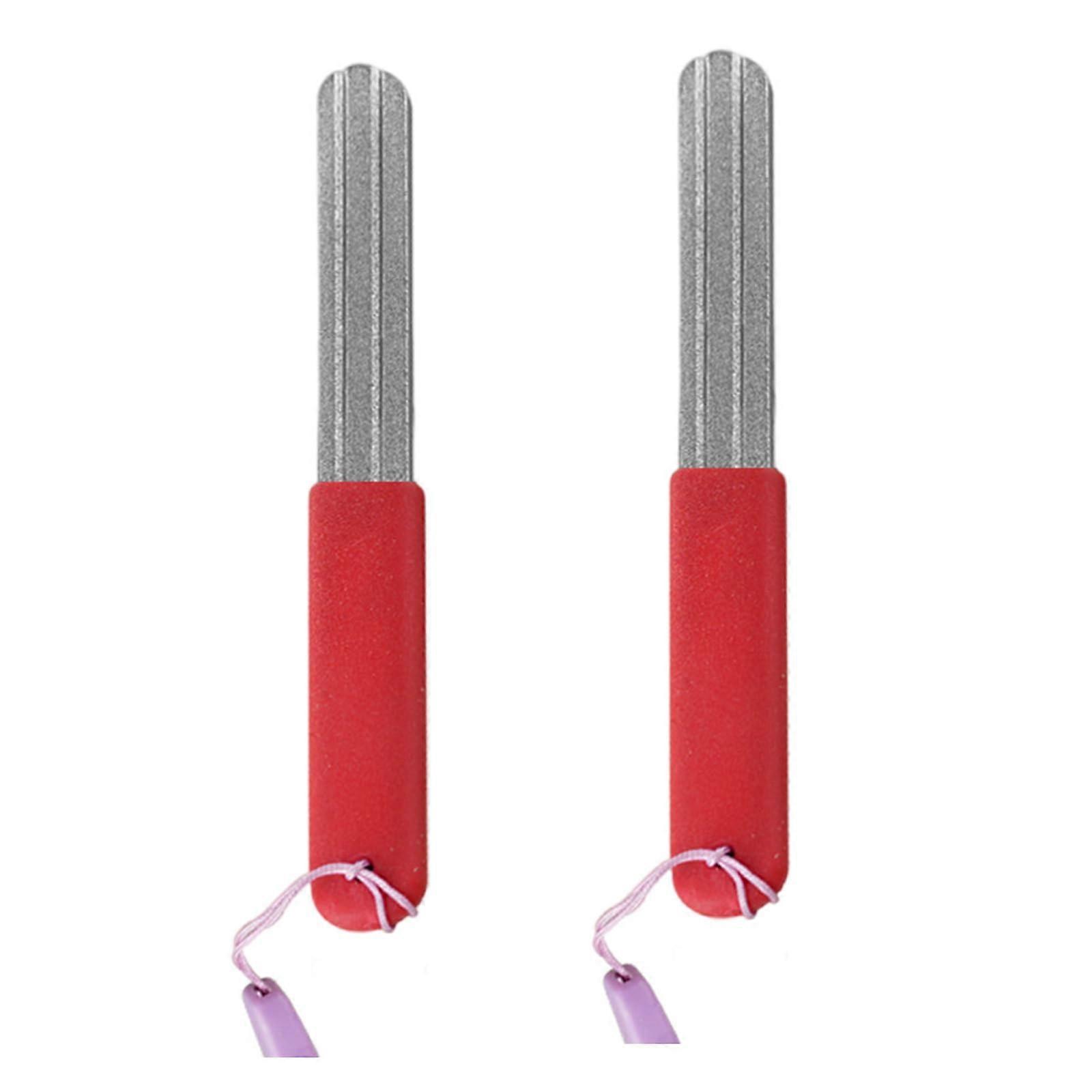 2PCS Double Sided Fishing Hook Sharpener with Comfortable Grip Fish Hook File Tool