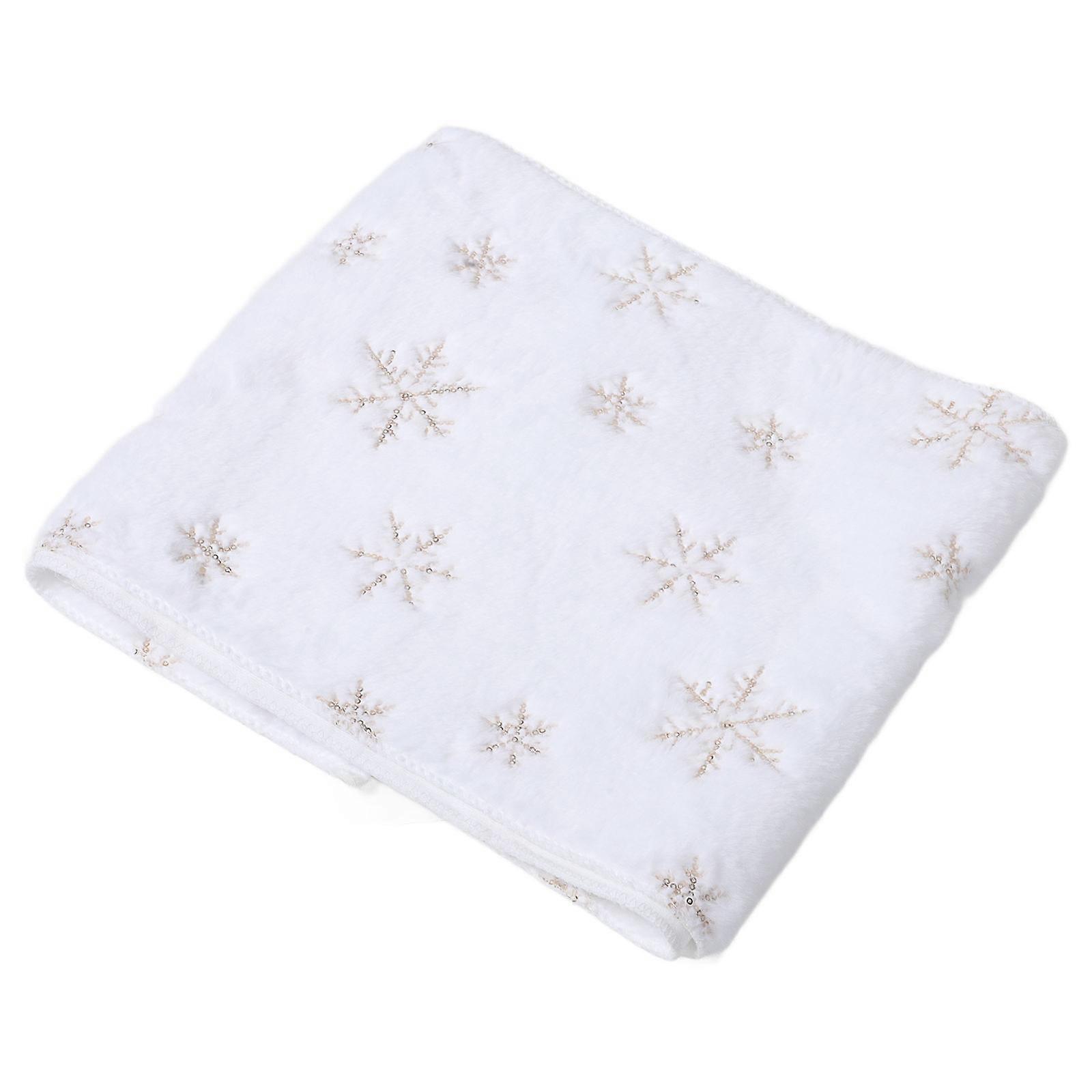 Snowflake Table Runner Plush Material for 5Pcs Winter Holiday Decoration