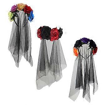 Girls Halloween Veil Headband Masquerade Cosplay Accessory 3Pcs
