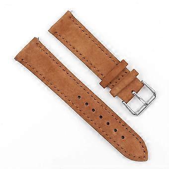 24mm Brown Vintage Nubuck Leather Watch Strap Replacement with Quick Release