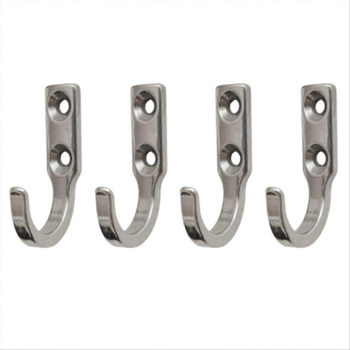 4 PCS Stainless Steel Hooks Solid Single Hook Coat Hook
