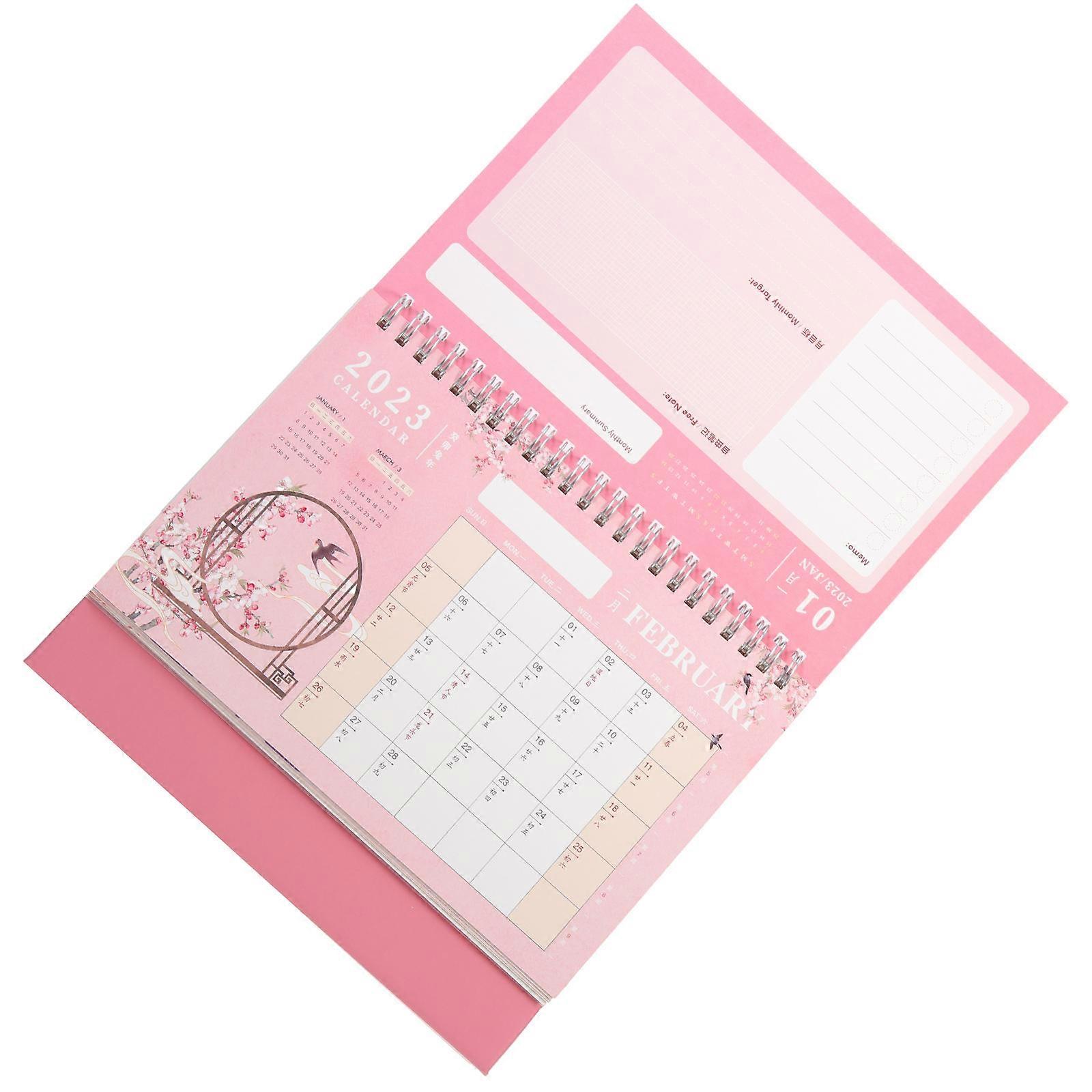 Pink Desktop Calendar for Time Schedule Planning Calendar 2023