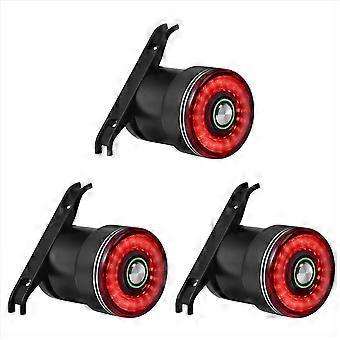 3X Brake Induction Bicycle Tail Light Bike Seatpost Saddle Rear Light Waterproof USB Charging Cyclin