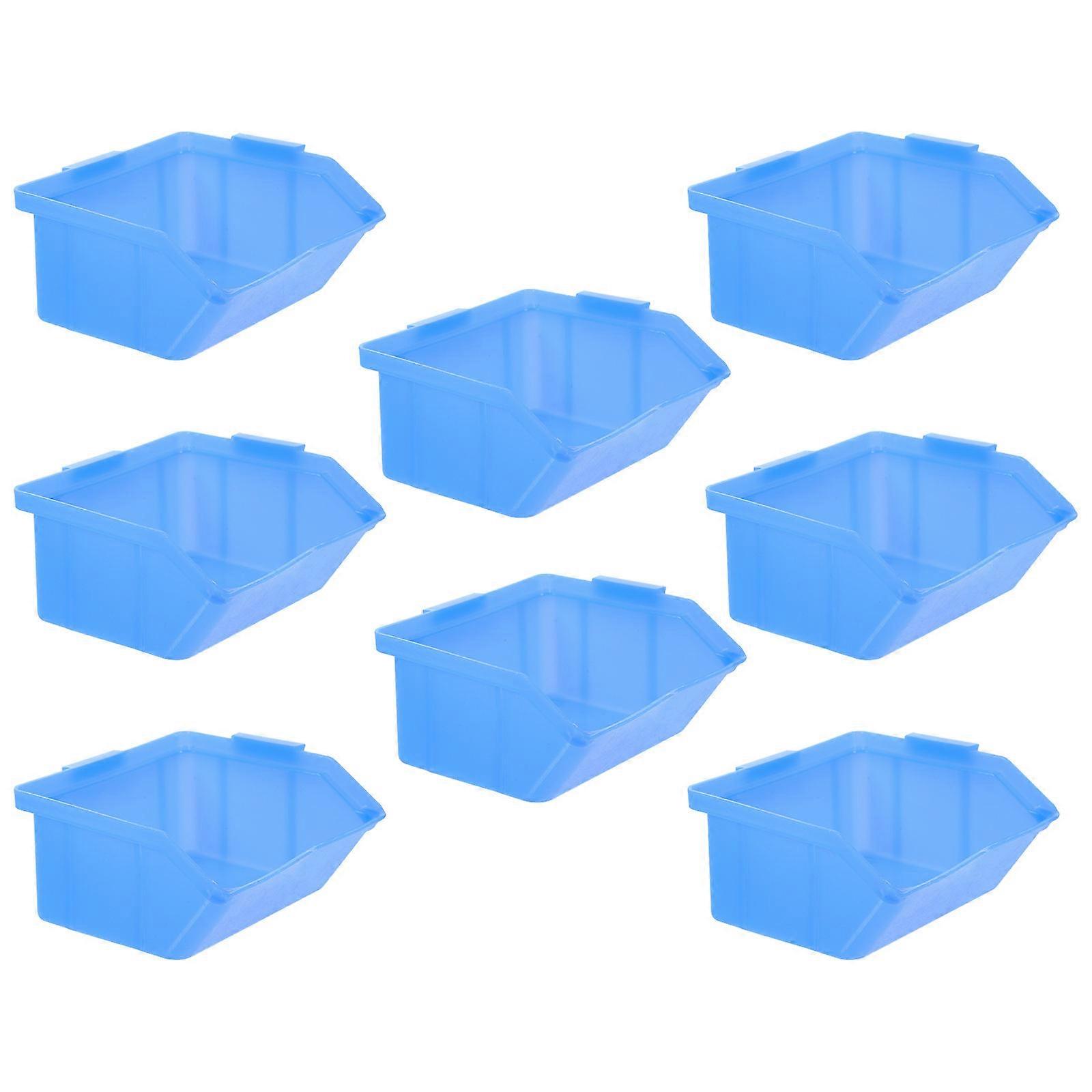 Warehouse Storage Bins Parts Organizer for Storage 8Pcs Stackable Boxes Blue