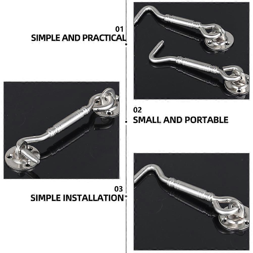 1 Set Stainless Steel Window Hook Window Lock Hook Old-fashioned Window Hook