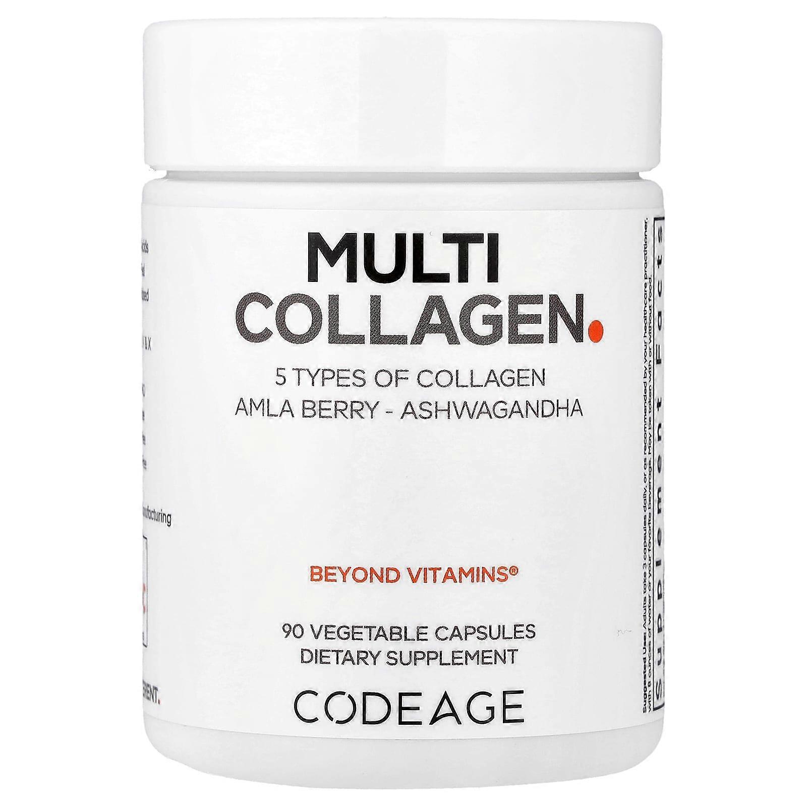 Codeage, Hydrolyzed, Multi Collagen, Type I, II, III, V, X, 90 Capsules