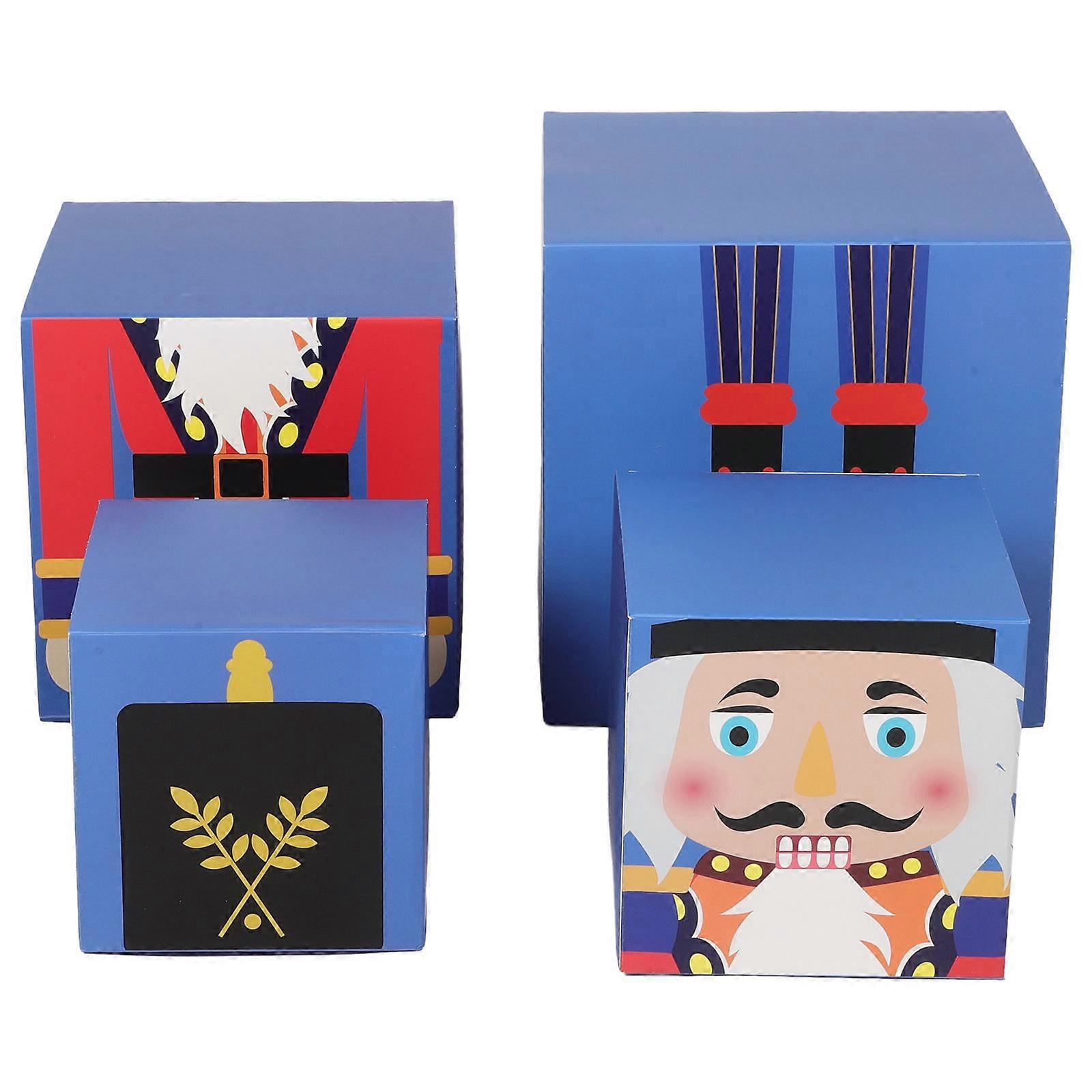 Nutcracker Stacking Boxes for Storage 1Set Blue Decorative Holiday Boxes