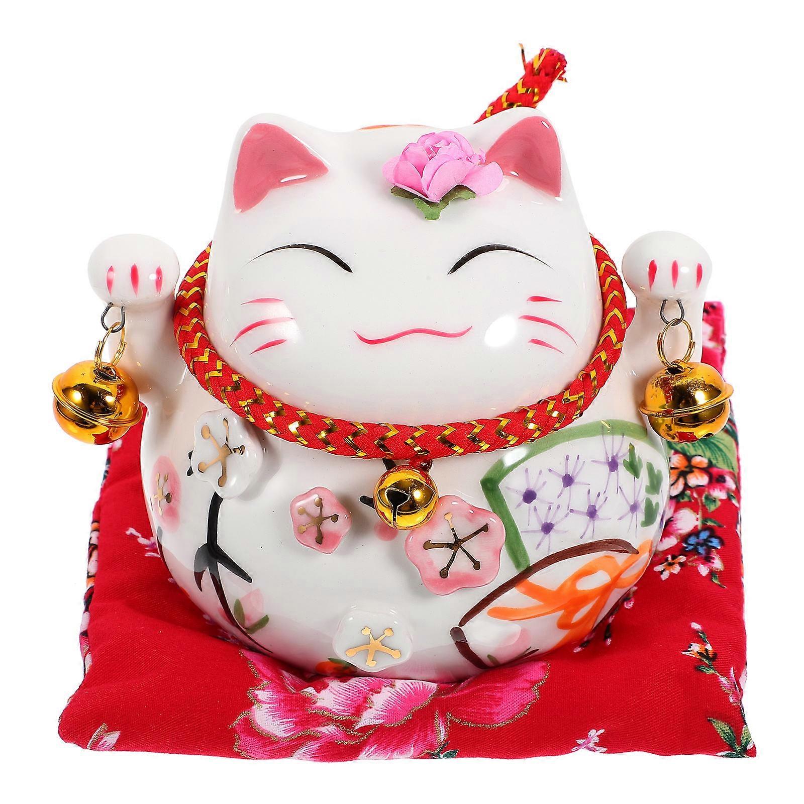 Ceramic Cat Saving Pot for Decor Multi Color with Cloth Material