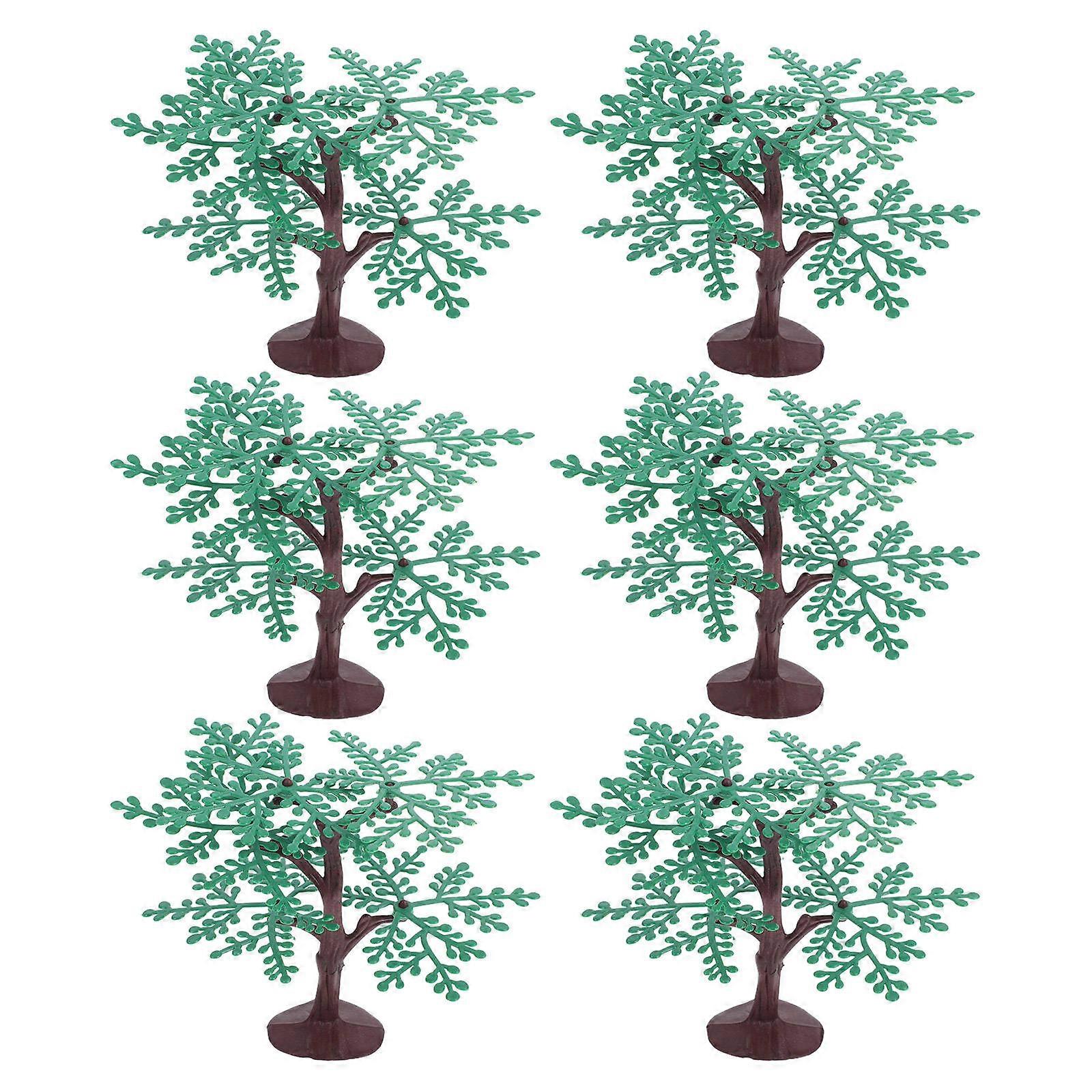 Plastic Tree Model for Train Layout with Removable Branches 6Pcs Green
