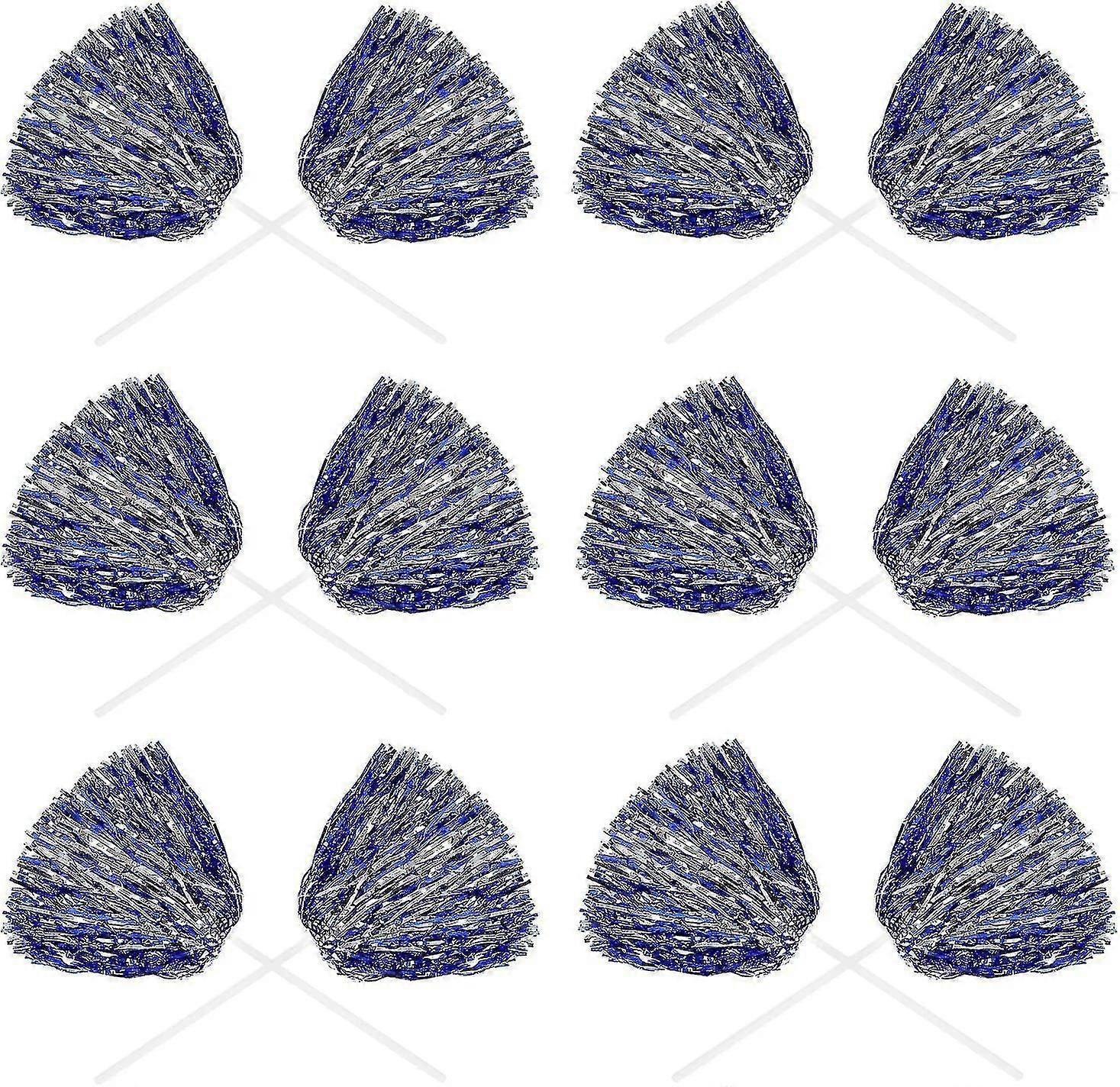 24 Pack Metallic Cheerleading Pom Pom 12 polegadas Cheerleader Pom Poms Com Batuta