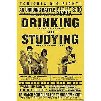 Trinken vs. Lernen: Kampf im Studentenwohnheim – Trinkparty – Parodie auf Boxkampf – Lustig, lehrreich, cooles Holzpuzzle