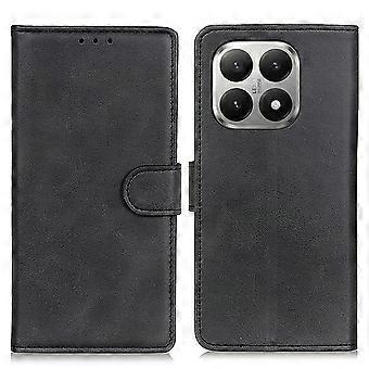 Capa carteira com suporte, em couro texturizado de vaca, compatível com Xiaomi 17T Pro.