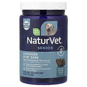 NaturVet, Senior Advanced Joint Care, With Collagen & Turmeric, For Dogs, Hickory Smoked Bacon, 60 S
