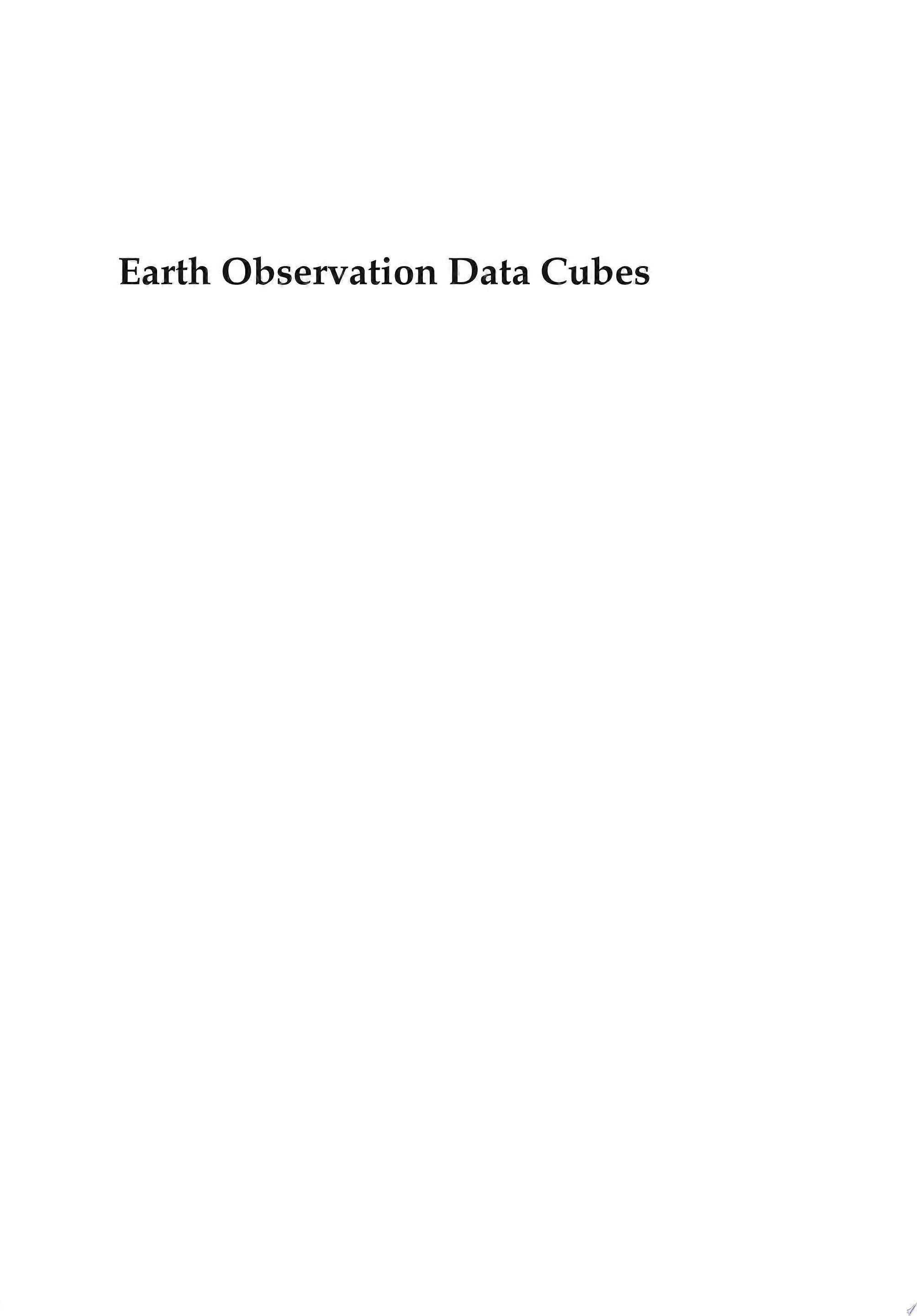 Earth observation data cubes