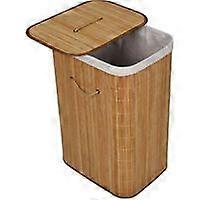 Bamboo Foldable Laundry Hamper 72L Laundry Bag Natural Color Rectangular Lid & Handle