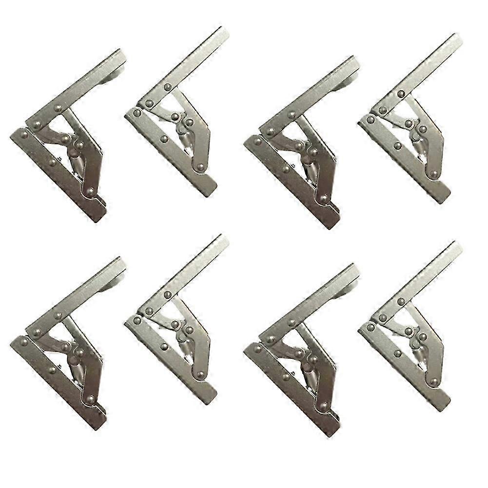 8pcs Self-Locking Folding Hinges Brackets Spring compatible with Replace Old Hinges Cabinets Installation Tools