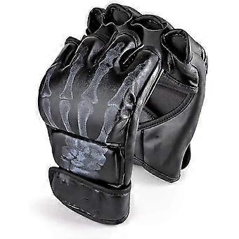 Mma Gloves, Half-finger Boxing Fight Gloves Mma Mitts With Adjustable Wrist Band Ufc Gloves For Sanda Sparring Punching Bag Training (one Size Fits Mo