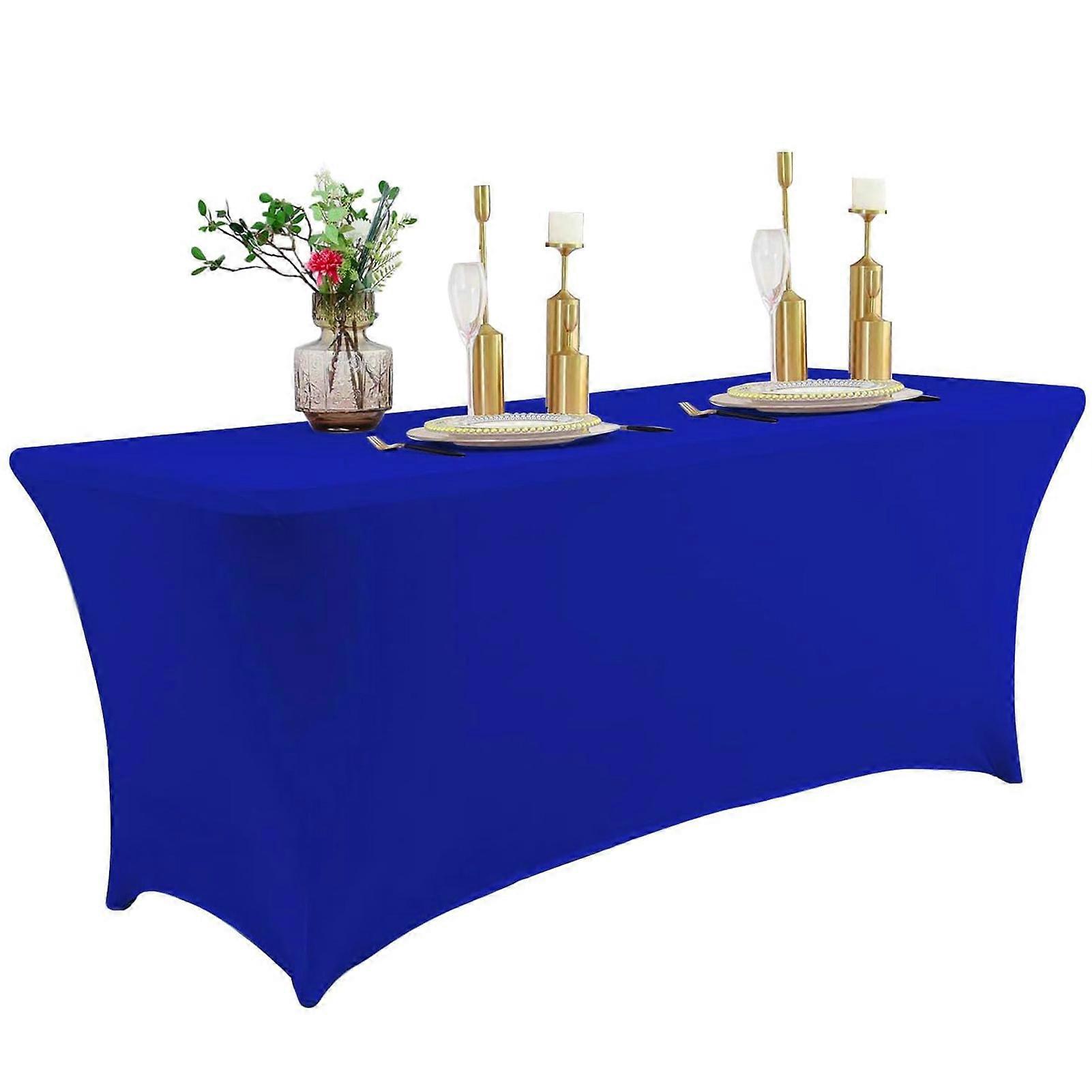 4/6FT Table Cloth compatible with Rectangular Stretch Spandex Table Covers Folding Tablecloth Hotel Wedding Table Cocktail Table Protector