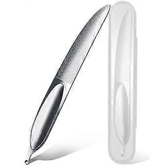 Curved Nail File, Toenail File for Thick Toenails, 4.9inch Double Sided Metal Stainless Steels Toe Files Nails, Heavy Duty Fingernail Men and Woman