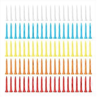 100 Pcs Golf Tees 54 mm Plastic Mixed Color