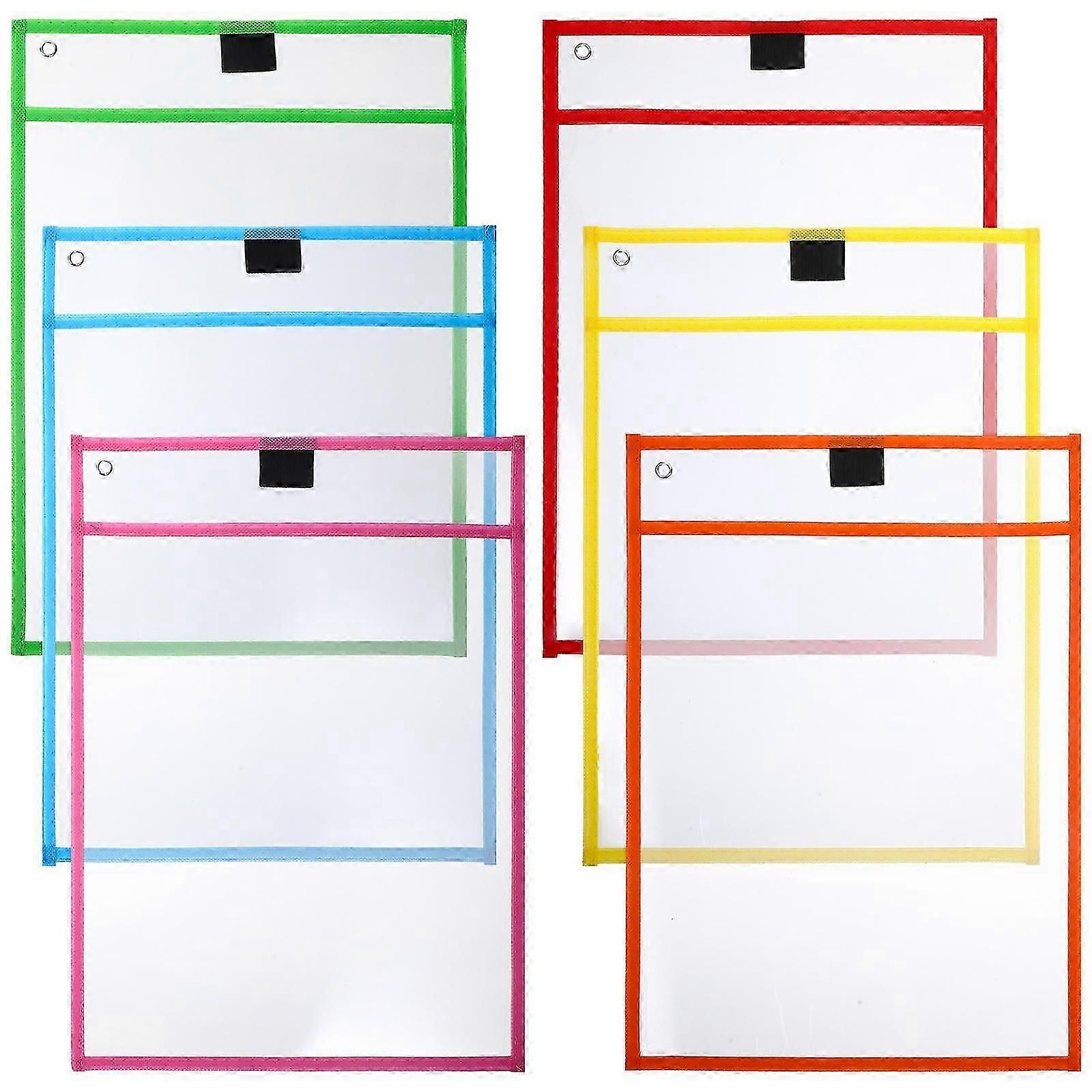 6Pcs Sheet Protector for Drying Documents Clear Design Assorted Color