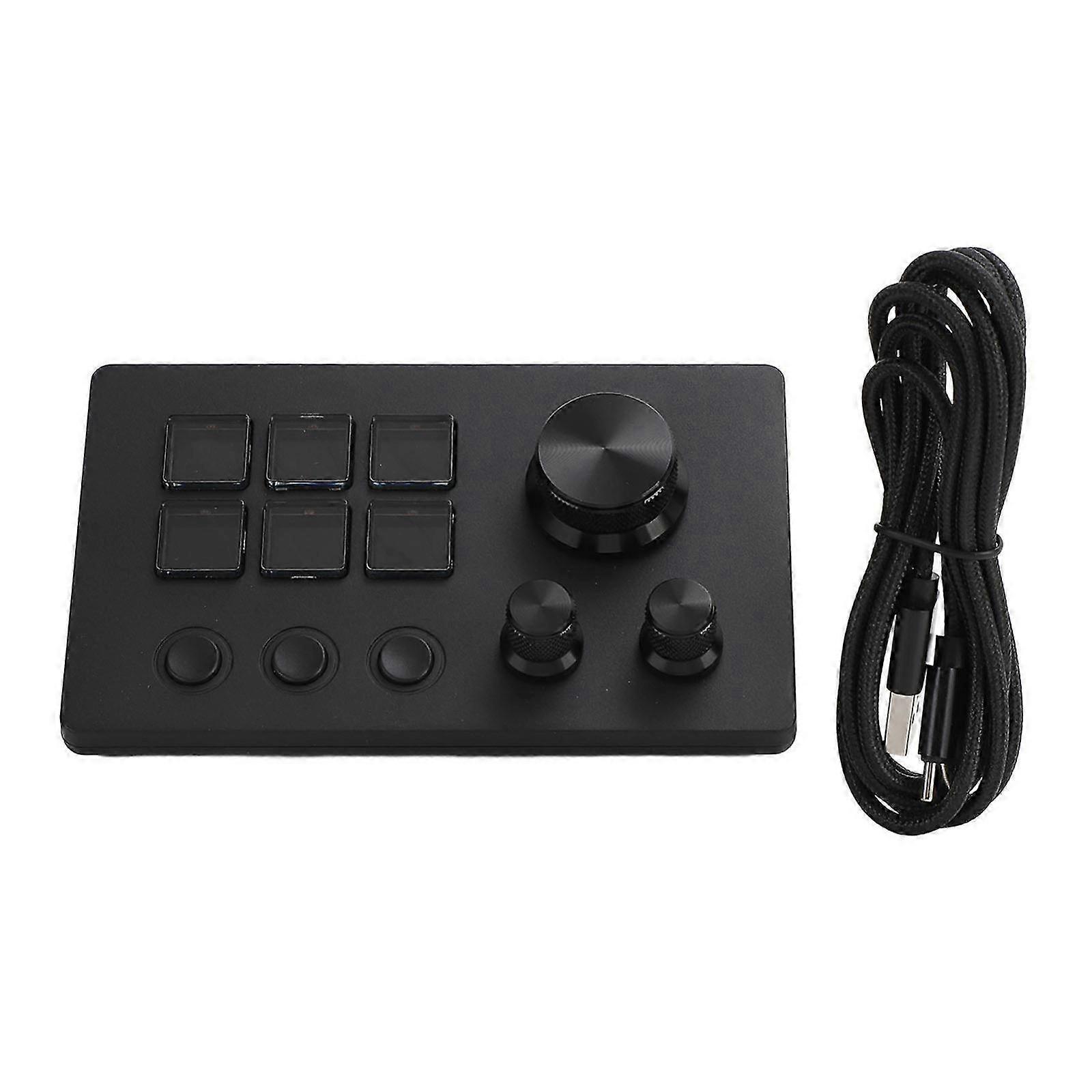 Visual Keyboard with Knobs 6 Keys LCD Custom Button Visual Keyboard for OBS for Twitch for OS X PC 26-27