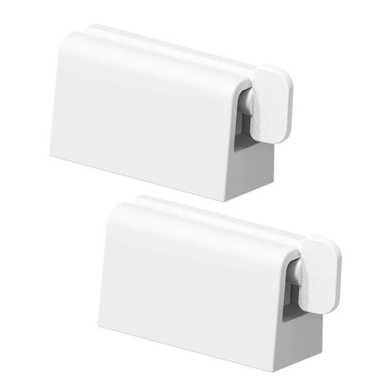 Compact White Wall Mount Toothpaste Dispenser and Squeezer for Bathroom, SpaceSaving Minimalist Design