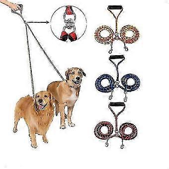 Large Dog Double Leash Nylon Material Anti-Tangle Dual Pet Leash erfg