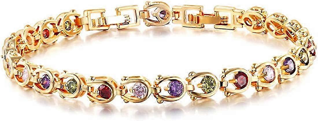 Multi Gemstone and Diamond Tennis Bracelet