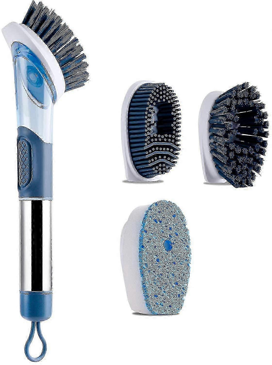 Dish Scrub Brush With 3 Replacement Brush Heads Kitchen Brush